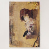 Baby in een kinderbedje tijdens een overstroming ( legpuzzel (Verticaal)