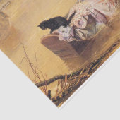 Baby in een kinderbedje tijdens een overstroming ( tissuepapier (Detail)