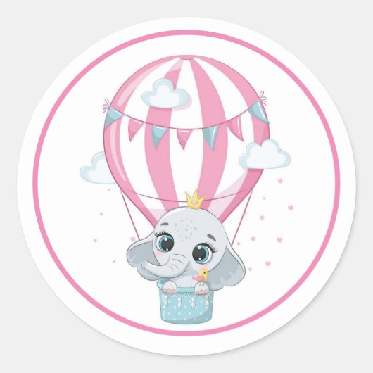 Baby in een Punk luchtballon Ronde Sticker (Voorkant)