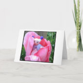 Baby in een roze tulp kaart (Voorkant)