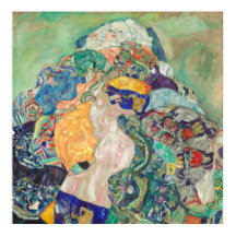 Baby in een slede door Gustav Klimt