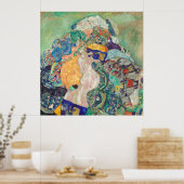 Baby in een slede door Gustav Klimt Poster (Keuken)