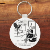 Baby in een winkel. Funny Cartoon Sleutelhanger (Voorkant)