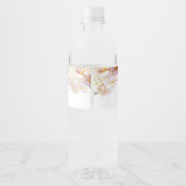 Baby in Florals Baby shower Waterfles Etiket (Achterkant)