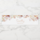 Baby in Florals Baby shower Waterfles Etiket (Enkel label)