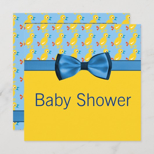 Baby in geel en blauw Baby shower Kaart (Voorkant / Achterkant)