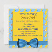 Baby in geel en blauw Baby shower Kaart (Achterkant)