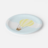 Baby in Geel Hot Air Ballon Baby shower Papieren Bordje (Gekanteld)