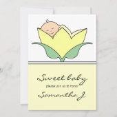 Baby in gele Tulip Baby shower Uitnodiging (Voorkant)