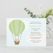 Baby in groene ballon kaart (Staand voorkant)