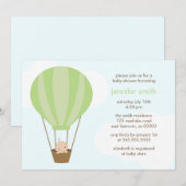 Baby in groene ballon kaart (Voorkant / Achterkant)