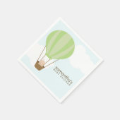 Baby in Groene Hete Luchtballon Baby shower Servetten (Hoek)