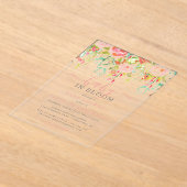 Baby in het Baby shower Bloom Acryl Uitnodigingen (Laagn)