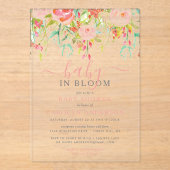 Baby in het Baby shower Bloom Acryl Uitnodigingen (Voorkant)