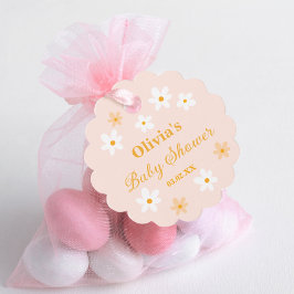 Baby in het Baby shower Bloom Bedankjes Labels