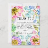 Baby in het Baby shower Bloom Bedankt voor je kaar (Voorkant)