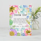 Baby in het Baby shower Bloom Bedankt voor je kaar (Staand voorkant)