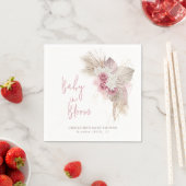 Baby in het Baby shower Bloom Boho Pink Roses Servet (Insitu)
