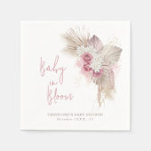 Baby in het Baby shower Bloom Boho Pink Roses Servet (Voorkant)