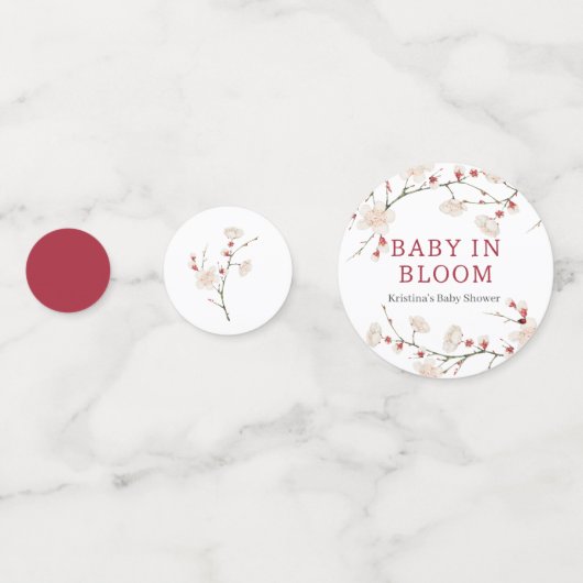 Baby in het Baby shower Bloom Confetti (Achterkanten)