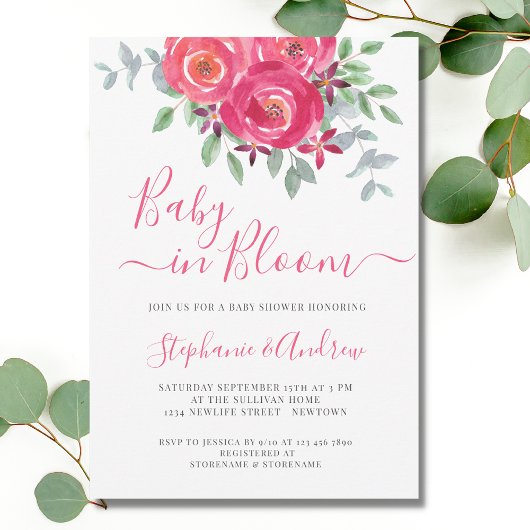 Baby in het Baby shower Bloom Couples Kaart