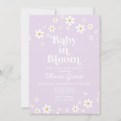 Baby in het Baby shower Bloom Daisy Lavender Retro Kaart (Voorkant)