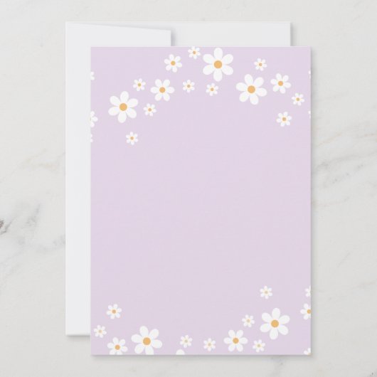Baby in het Baby shower Bloom Daisy Lavender Retro Kaart (Achterkant)