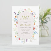 Baby in het Baby shower Bloom Garden Kaart (Staand voorkant)