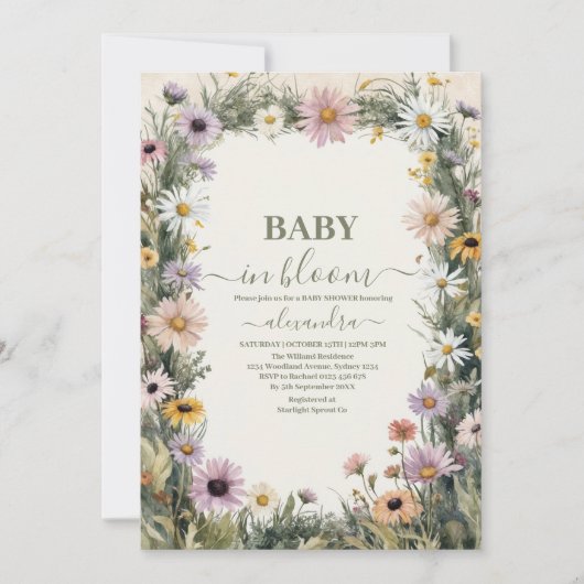 Baby in het Baby shower Bloom Garden Kaart (Voorkant)