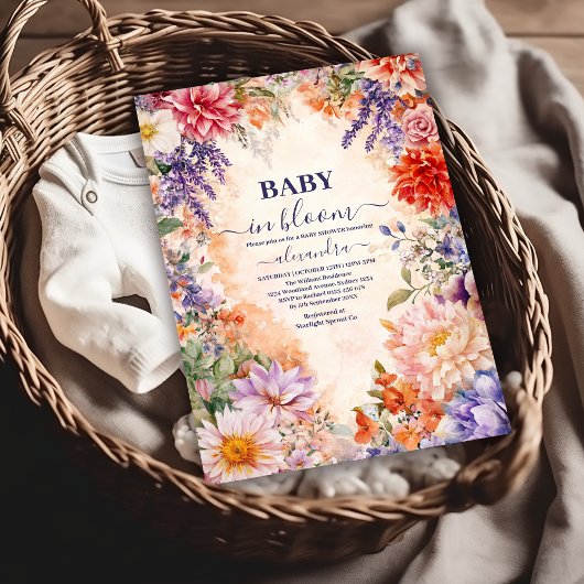 Baby in het Baby shower Bloom Garden Kaart