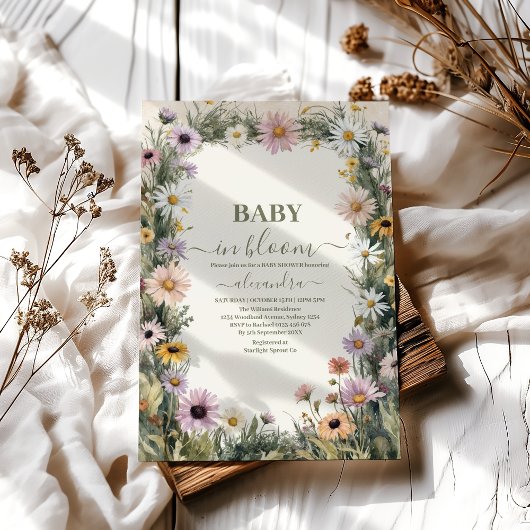 Baby in het Baby shower Bloom Garden Kaart