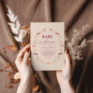 Baby in het Baby shower Bloom Garden Kaart