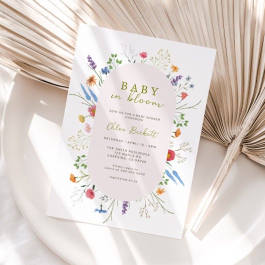 Baby in het Baby shower Bloom Garden Kaart