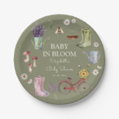 Baby in het Baby shower Bloom Garden Papieren Bordje (Voorkant)