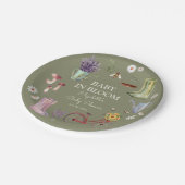 Baby in het Baby shower Bloom Garden Papieren Bordje (Gekanteld)