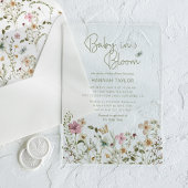 Baby in het Baby shower Bloom Girl Acryl Uitnodigingen