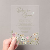 Baby in het Baby shower Bloom Girl Acryl Uitnodigingen (Insitu (Draagbaar))