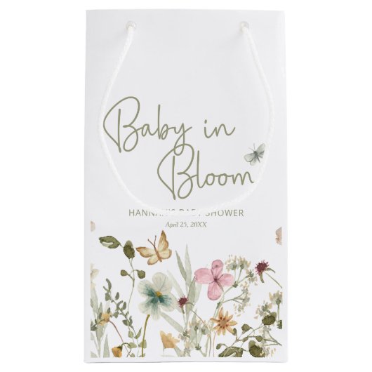 Baby in het Baby shower Bloom Girl Klein Cadeauzakje (Achterkant)