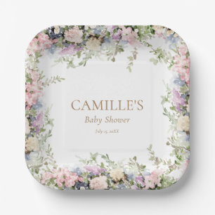 Baby in het Baby shower Bloom Girl Papieren Bordje