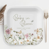 Baby in het Baby shower Bloom Girl Papieren Bordje