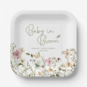 Baby in het Baby shower Bloom Girl Papieren Bordje (Voorkant)