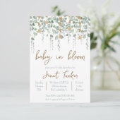 Baby in het Baby shower Bloom Greenery en Stars Kaart (Staand voorkant)
