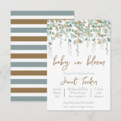 Baby in het Baby shower Bloom Greenery en Stars Kaart (Voorkant / Achterkant)
