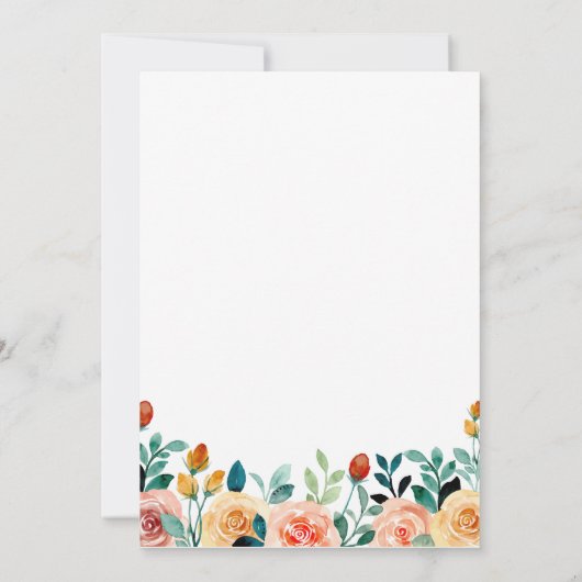 Baby in het Baby shower Bloom Invite Kaart (Achterkant)