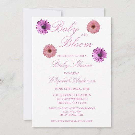 Baby in het Baby shower Bloom Kaart (Voorkant)