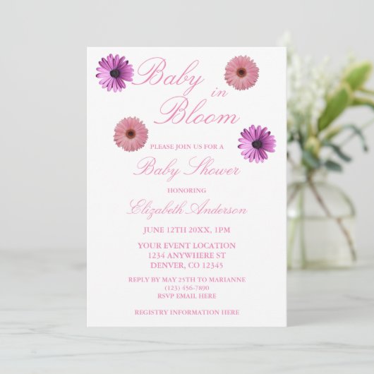 Baby in het Baby shower Bloom Kaart (Staand voorkant)