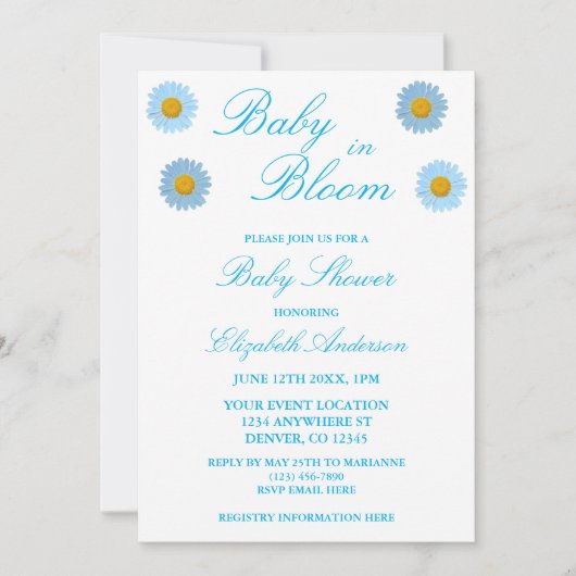 Baby in het Baby shower Bloom Kaart (Voorkant)