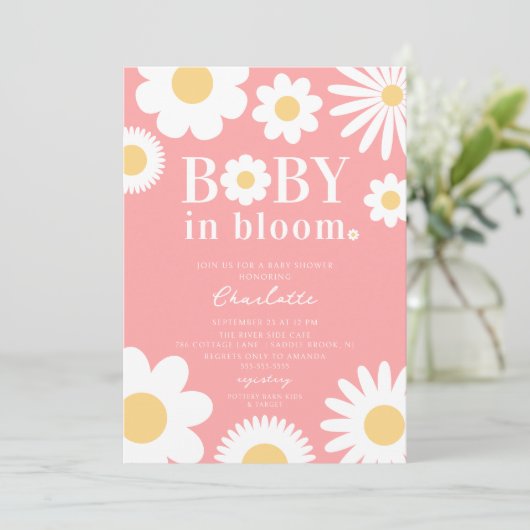 Baby in het Baby shower Bloom Kaart (Staand voorkant)