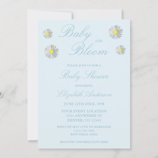 Baby in het Baby shower Bloom Kaart (Voorkant)