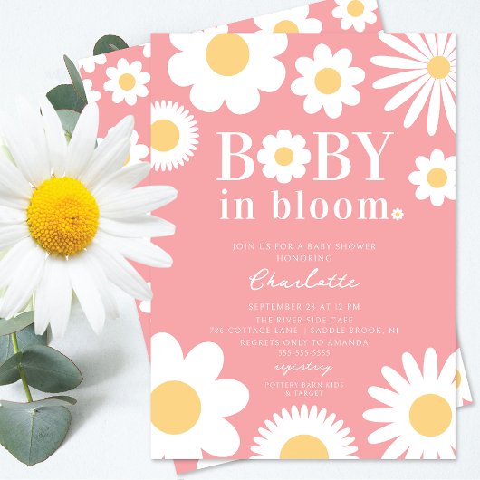 Baby in het Baby shower Bloom Kaart